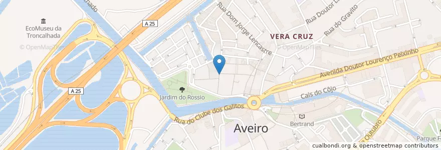 Mapa de ubicacion de Dokk Clube en Portogallo, Aveiro, Centro, Baixo Vouga, Aveiro, Glória E Vera Cruz.