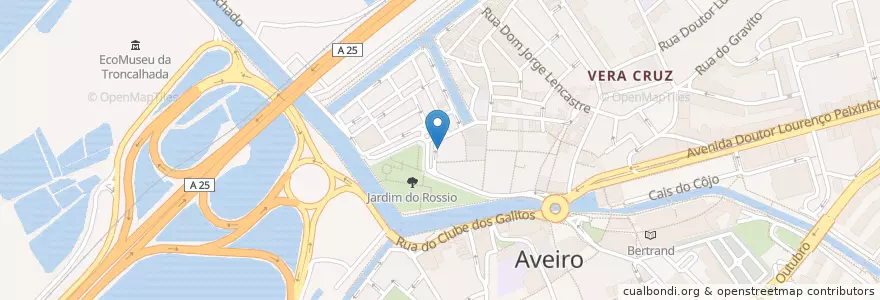 Mapa de ubicacion de Moliceiro en 葡萄牙, Aveiro, Centro, Baixo Vouga, Aveiro, Glória E Vera Cruz.