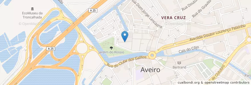 Mapa de ubicacion de Plazza Bar en 葡萄牙, Aveiro, Centro, Baixo Vouga, Aveiro, Glória E Vera Cruz.