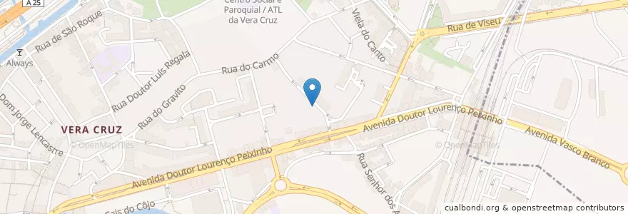 Mapa de ubicacion de Giz food & drinks en ポルトガル, Aveiro, Centro, Baixo Vouga, Aveiro, Glória E Vera Cruz.
