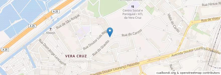 Mapa de ubicacion de Churrasqueira Don Torradinho en ポルトガル, Aveiro, Centro, Baixo Vouga, Aveiro, Glória E Vera Cruz.