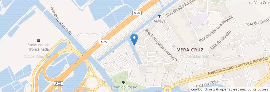 Mapa de ubicacion de Charming Restaurant en 葡萄牙, Aveiro, Centro, Baixo Vouga, Aveiro, Glória E Vera Cruz.