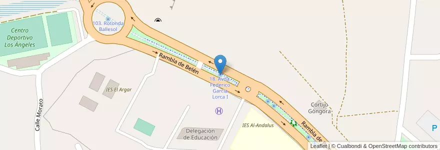 Mapa de ubicacion de 18. Avda. Federico García Lorca I en スペイン, アンダルシア州, アルメリア, アルメリア.