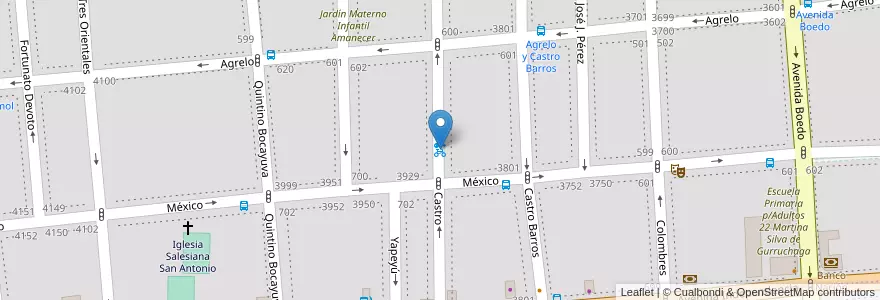 Mapa de ubicacion de 180 - Castro y México en الأرجنتين, Ciudad Autónoma De Buenos Aires, Comuna 5, Buenos Aires.