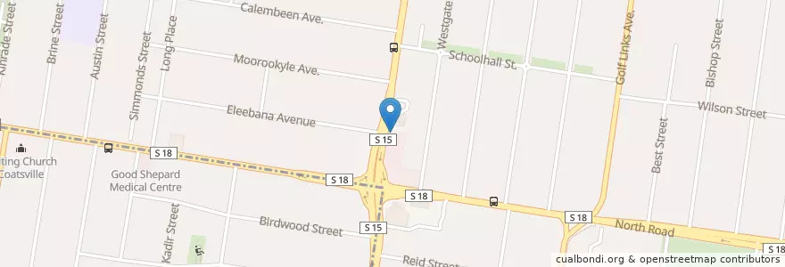 Mapa de ubicacion de Spiros Souvlaki en 오스트레일리아, Victoria, City Of Monash.