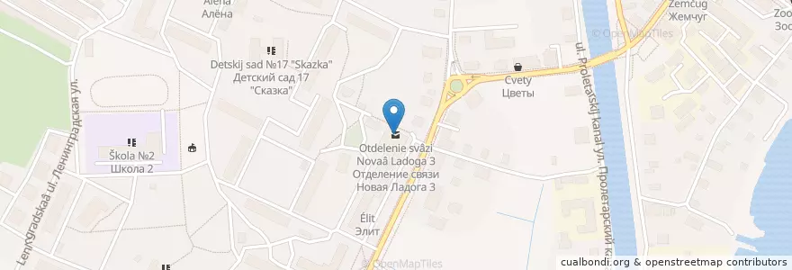 Mapa de ubicacion de Новая Ладога 187453 en Russland, Föderationskreis Nordwest, Oblast Leningrad, Волховский Район, Новоладожское Городское Поселение.