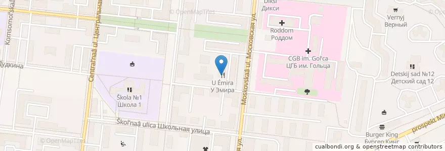 Mapa de ubicacion de У Эмира en Rusia, Distrito Federal Central, Óblast De Moscú, Городской Округ Щёлково, Городской Округ Фрязино.