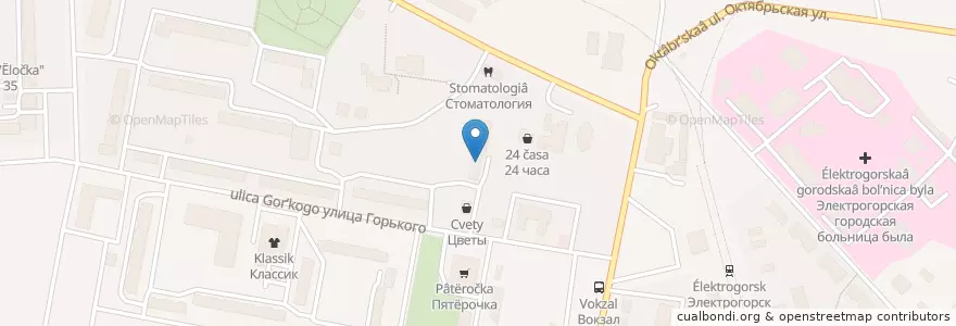 Mapa de ubicacion de Отделение связи №142530 en Rusia, Distrito Federal Central, Óblast De Moscú, Городской Округ Электрогорск.