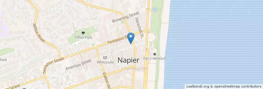 Mapa de ubicacion de TSB en Nieuw-Zeeland, Hawke's Bay, Napier City.