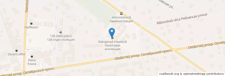 Mapa de ubicacion de Налоговая инспекция en Russia, Northwestern Federal District, Leningrad Oblast, Vsevolozhsky District, Vsevolozhsk.
