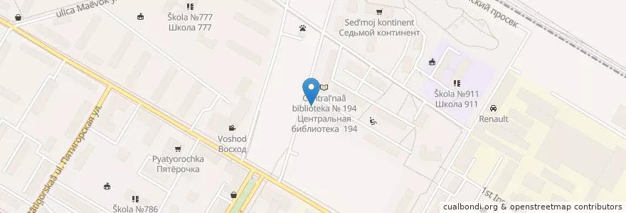 Mapa de ubicacion de Детская библиотека №77 en 러시아, Центральный Федеральный Округ, Москва, Юго-Восточный Административный Округ, Рязанский Район.