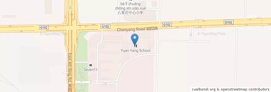 Mapa de ubicacion de Yuan Yang School en China, Pequim, Hebei, 朝阳区 / Chaoyang.