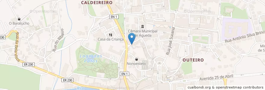 Mapa de ubicacion de Cozinha Velha en پرتغال, Aveiro, Centro, Baixo Vouga, Águeda, Águeda E Borralha.