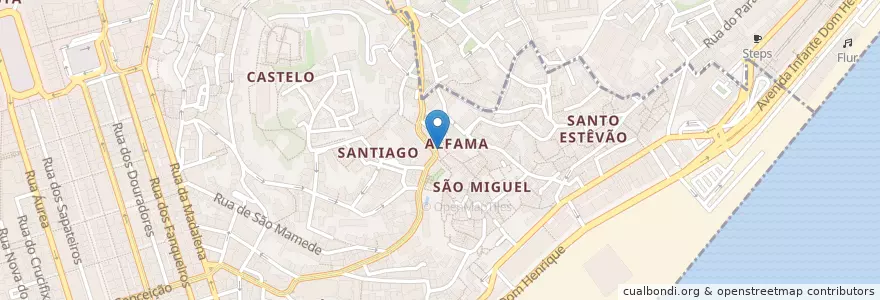 Mapa de ubicacion de Quiosque Portas do Sol en Португалия, Лиссабон, Grande Lisboa, Лиссабон, Santa Maria Maior.