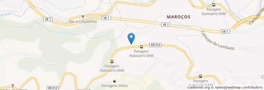 Mapa de ubicacion de O Cantinho en Португалия, Machico, Machico.