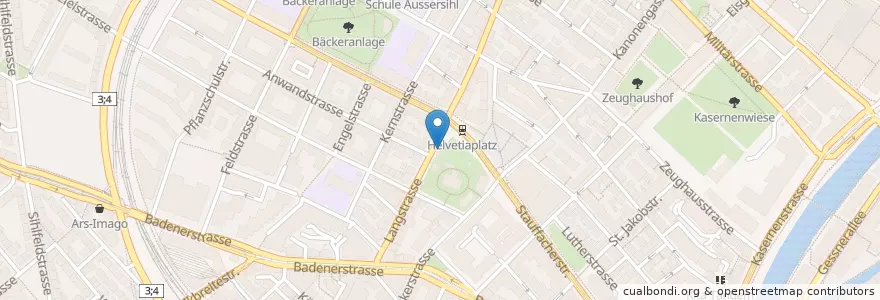 Mapa de ubicacion de Velo-Pumpstation en سويسرا, زيورخ, Bezirk Zürich, Zürich.