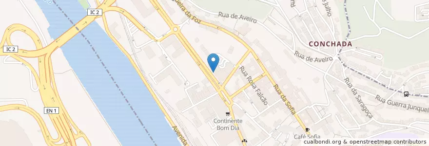 Mapa de ubicacion de Millennium bcp en ポルトガル, Centro, Baixo Mondego, Coimbra, Coimbra, Sé Nova, Santa Cruz, Almedina E São Bartolomeu.