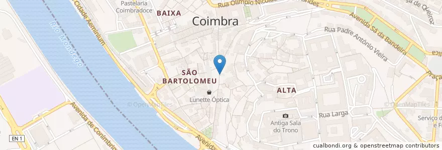 Mapa de ubicacion de Nicola en 葡萄牙, Centro, Baixo Mondego, Coimbra, Coimbra, Sé Nova, Santa Cruz, Almedina E São Bartolomeu.