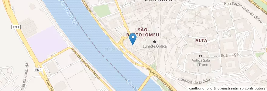 Mapa de ubicacion de Dom Espeto en ポルトガル, Centro, Baixo Mondego, Coimbra, Coimbra, Sé Nova, Santa Cruz, Almedina E São Bartolomeu.