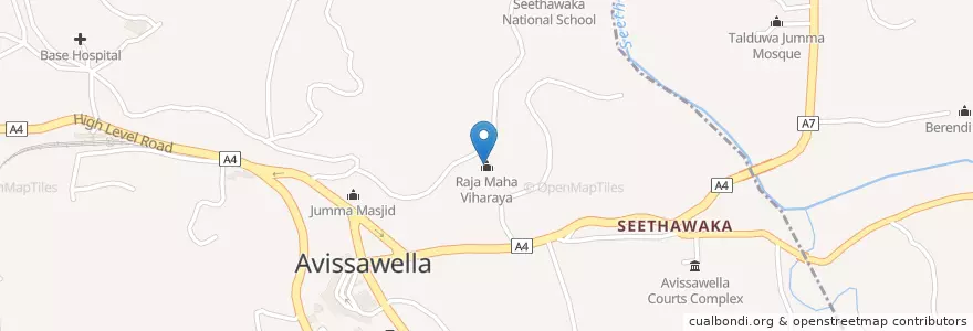 Mapa de ubicacion de Raja Maha Viharaya en Шри-Ланка, Западная Провинция, Округ Коломбо.