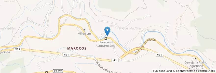 Mapa de ubicacion de Valete de Espadas en ポルトガル, Machico, Machico.