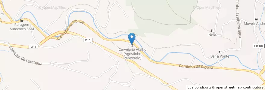 Mapa de ubicacion de Cervejaria Atalho (Agostinho Perestrelo) en 葡萄牙, Machico, Machico.