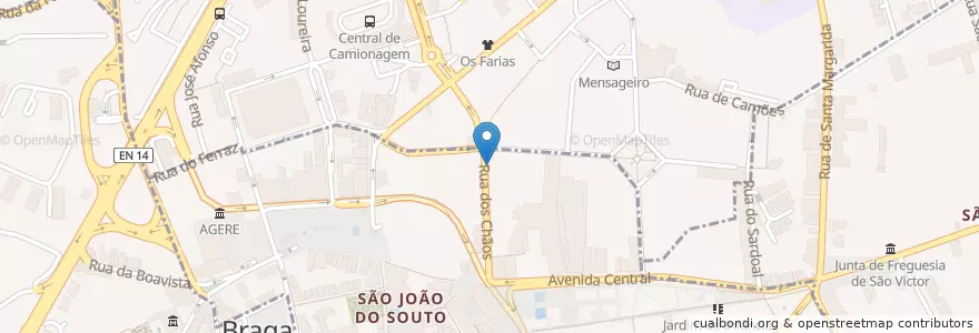 Mapa de ubicacion de International House Braga en البرتغال, المنطقة الشمالية (البرتغال), براغا, كافادو, براغا.