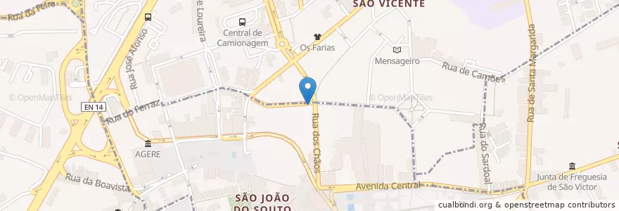 Mapa de ubicacion de Nfrutas en Португалия, Северный, Braga, Каваду, Braga.