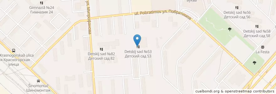 Mapa de ubicacion de Детский сад №53 en Rusia, Центральный Федеральный Округ, Московская Область, Городской Округ Люберцы.