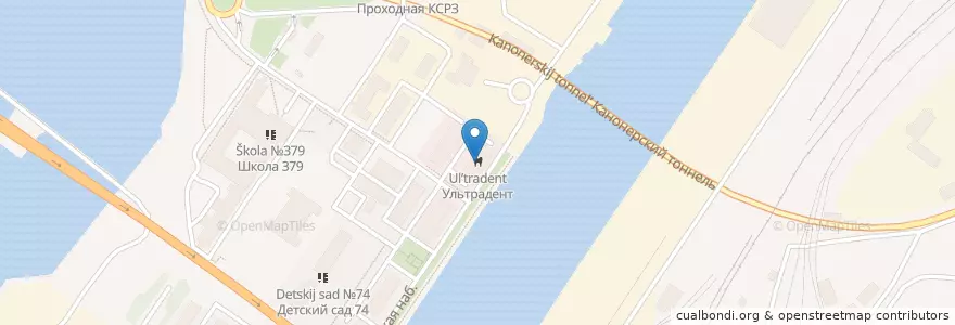 Mapa de ubicacion de Ультрадент en Russia, Northwestern Federal District, Leningrad Oblast, Saint Petersburg, Кировский Район, Округ Морские Ворота.