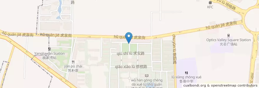 Mapa de ubicacion de 武汉工程大学邮电与信息工程学院 en China, Hubei, Wuhan, Hongshan, 东湖新技术开发区（托管）, 关东街道.