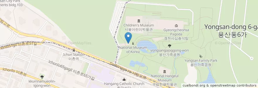 Mapa de ubicacion de 투썸플레이스 국립중앙박물관1점 en 대한민국, 서울, 용산구.