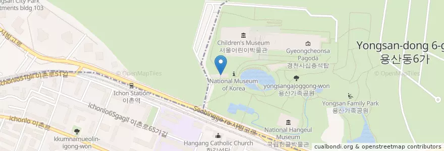 Mapa de ubicacion de NH농협은행 365코너 국립중앙박물관출장소 en 대한민국, 서울, 용산구.