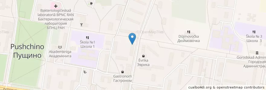Mapa de ubicacion de Стоматология en Rusia, Distrito Federal Central, Óblast De Moscú, Городской Округ Серпухов, Городской Округ Пущино.