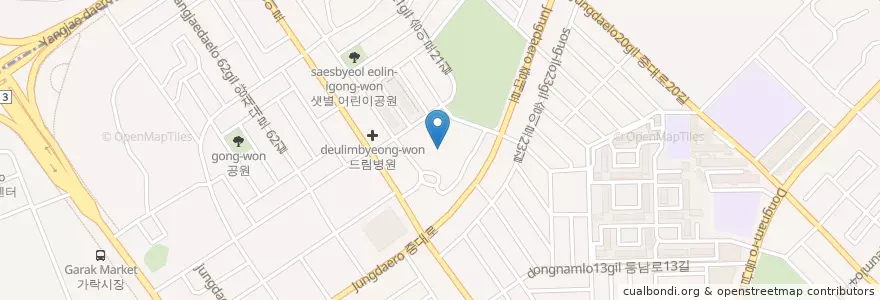 Mapa de ubicacion de 국립 경찰병원 en Güney Kore, Seul, 송파구, 가락본동.