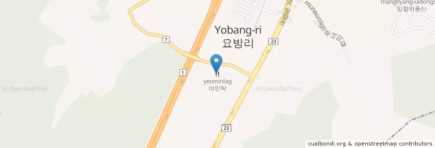 Mapa de ubicacion de 여민락 en Corea Del Sud, Sud Chungcheong, 천안시, 서북구, 성거읍.