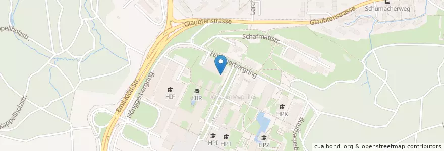 Mapa de ubicacion de Physikbibliothek en Zwitserland, Zürich, Bezirk Zürich, Zürich.