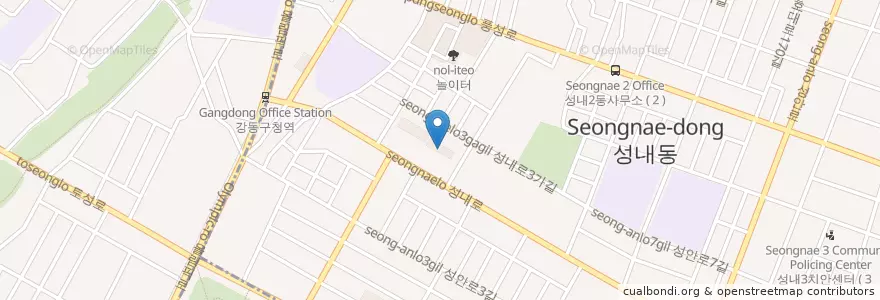 Mapa de ubicacion de 서울강동경찰서 en 韩国/南韓, 首尔, 松坡區, 성내동, 성내2동.