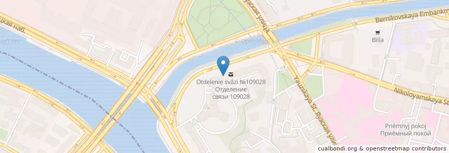 Mapa de ubicacion de Москва 109240 en Russia, Distretto Federale Centrale, Москва, Центральный Административный Округ, Таганский Район.