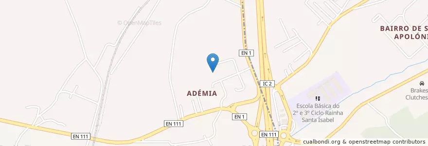 Mapa de ubicacion de Escola Primária da Adémia en Portugal, Centro, Baixo Mondego, Coimbra, Coimbra.