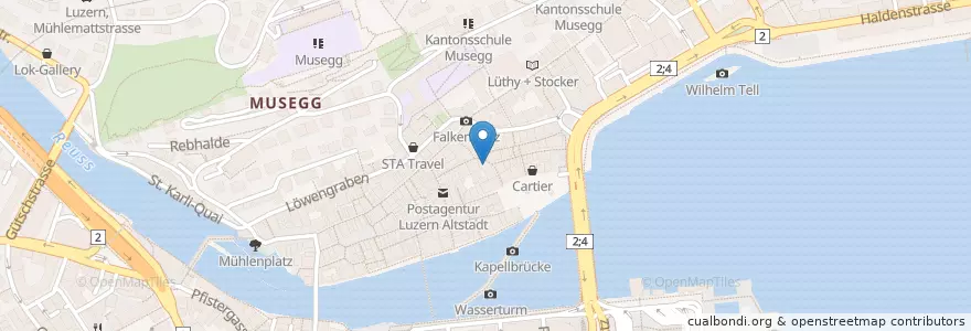 Mapa de ubicacion de Stadtkeller en Schweiz/Suisse/Svizzera/Svizra, Luzern, Luzern.