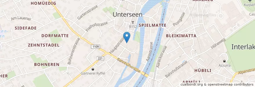 Mapa de ubicacion de Stedtlizentrum en Schweiz, Bern, Verwaltungsregion Oberland, Verwaltungskreis Interlaken-Oberhasli, Unterseen.