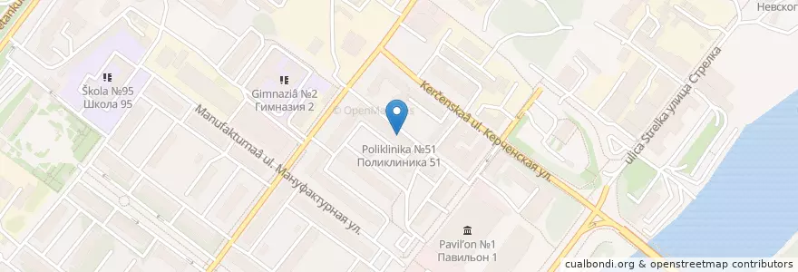Mapa de ubicacion de Поликлиника №51 en Russia, Circondario Federale Del Volga, Нижегородская Область, Городской Округ Нижний Новгород.
