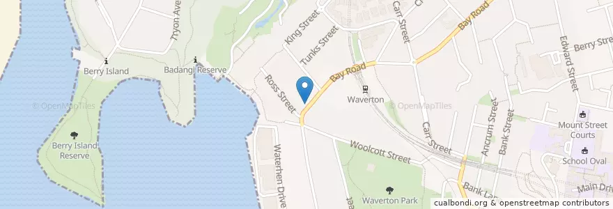 Mapa de ubicacion de Waterview Cafe en Australië, Nieuw-Zuid-Wales, North Sydney Council, Sydney.