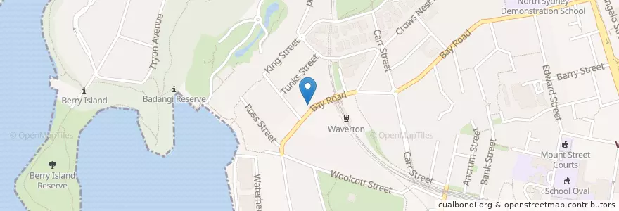 Mapa de ubicacion de Waverton Uniting Church Community Centre en Austrália, Nova Gales Do Sul, North Sydney Council, Sydney.