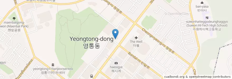 Mapa de ubicacion de Outback Steakhouse en Corea Del Sud, Gyeonggi, 수원시, 영통구.