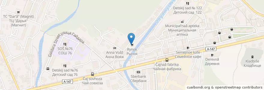 Mapa de ubicacion de Рынок en Russia, South Federal District, Krasnodar Krai, Resort Town Of Sochi (Municipal Formation).