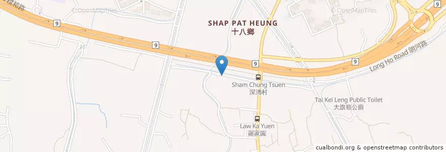 Mapa de ubicacion de 深涌村公廁 Sham Chung Tsuen Public Toilet en China, Hong Kong, Cantão, Novos Territórios, 元朗區 Yuen Long District.