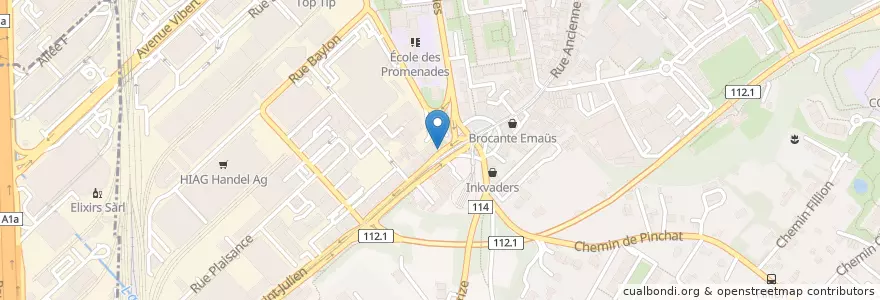 Mapa de ubicacion de Restaurant Café des Touristes en Швейцария, Женева, Женева, Carouge (Ge).