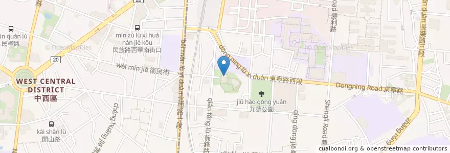 Mapa de ubicacion de 1900 Caf'e en Taiwán, 臺南市, 東區.